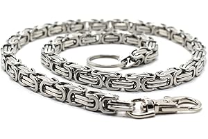 ayados XXL 63cm Hosenkette 8mm bis 14mm Dicke Schlüsselketten Portmonee Kette Edelstahl Portemonnaie Königskette Karabinerkette Schlüssel Kette Hosen Panzerkette 05 (Silber, 8mm / 63cm)