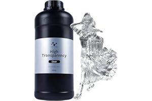 NOVA3D Wysoce przezroczysta żywica do drukarki 3D – krystalicznie czysta, zapobiegająca żółknięciu, wytrzymała, bezzapachowa, 405 nm, utwardzana światłem UV żywica do drukarki 3D LCD/DLP (1000 G)