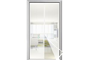 Y.A. LOTUS Cortina Mosquitera Magnética para Puerta Exterior con Imanes, Mosquitera Cortina Puerta Magnetica Imantada - (70x210, Blanco)