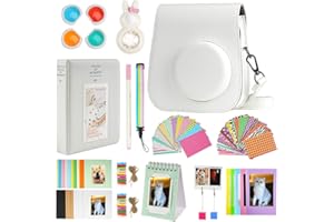 Cpano Mini 11 Kamerazubehör-Bundles für FujiFilm Instax Mini 11 mit Kameratasche/Buchalbum/Selfie Len/Wandbehangrahmen/Aufkleber/Stift （13 in 1） (Weiß)