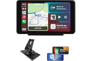 Plimpton Autoradio Carplay Wireless Andriod Auto, Schermo per Auto con 7 Pollici Touchscreen Monitor, Schermo Macchina con BT/AUX, Mirror Link, Navigatore GPS, Assistente Vocale, L1