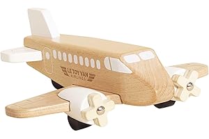 Le Toy Van – Wooden Toy Plane | Timeless Childs Play Toy with Spinning Propellers - Suitable for Ages 3+ years, Natural Wood