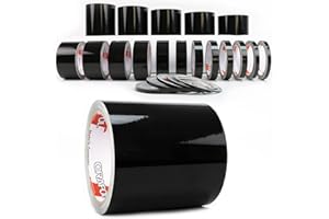 ‎1A STYLE STICKER Auto Zierstreifen Schwarz Hochglanz KFZ Folienstreifen Autodekor Folie Autogrill Motorrad Streifen Basteln Modellbau (110 mm)