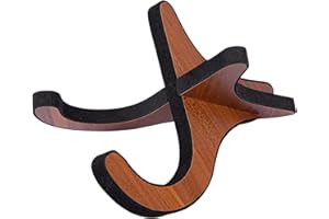 HELWEET Support pour Ukulélé et Guitare, Ukulele Stand en Bois Pliable Portable X-Frame avec Bord Eponge, pour Ukulélé, Mandoline, Banjo, Violon