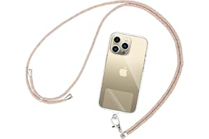 Olliwon Tour de Cou Téléphone Réglable avec 3 Patchs, Cordon de Collier de Longe Portable Universelle Compatible avec Plupart des Smartphones - Lanière Arc en Ciel