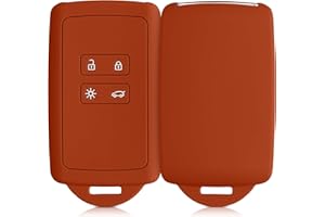 kwmobile Funda de Silicona Compatible con Renault Llave de Coche Smart Key - Carcasa Protectora para Llavero - Case Mando de Auto naraja Oxidado