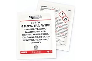MG Chemicals 824-W Salvietta con alcool isopropilico al 99,9%, 6 "x 5" (confezione da 25)