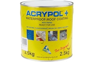 ARA CHOICE ACRYPOL+ Waterproof Roof Coating with Fibre | All-Weather Acrypol Plus Roof Coating | Grey 2.5 KG