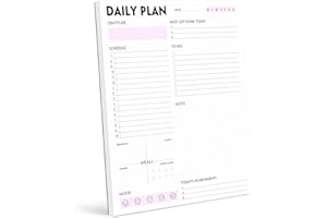 NOKINGO Agenda journalier – Calendrier, planificateur, organiseur avec gratitude, priorité, tâches, rendez-vous, notes, 50 feuilles non datées à détacher, 21.6x27.9 cm