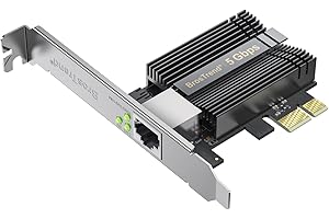 BrosTrend 5GB Tarjeta de Red PCIe, 5 Gigabit Tarjeta Red PCI Express, PCIe Ethernet Adaptador con Perfil Bajo Extra, RJ45 Nic PCI Express, Windows 11/10 Windows Server 2022 Sólo, Vida ÚTI Protección