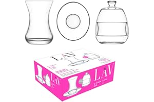 Coffret à thé Cay Seti avec sucrier LAV Basak 12 pièces + sucrier