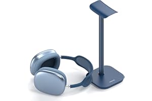 doenci Headset Halterung, Kopfhörer Ständer für Alle Over Ear Bluetooth Kopfhörer, Universal Kopfhörer Halter mit Gewichtete Basis + Aluminiumrohr, Gaming Headset Halter Schreibtisch Zubehör (Blau)