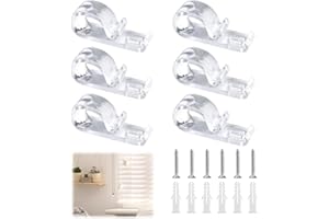 ALLisWE 6PCS Roman Blind P Clip Plastic Roller Shade Clear Safety Chain Retainer Child Safety Clear Roman Blind Roller Blind Clips with 8 Screws and 8 Pillars for Blinds Vertical