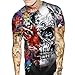 Produktbild Paar Herren und Damen T Shirt Skull Head Digital 3D Druckt Rundhals Kurzarm T-Shirt Pullover Cool T-Shirt Sommer Top Bluse