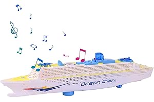 Sesoanger Cruise Ship Toy, Realistic Luxury Liner Cruise Ship with Colorful Lighting & Sound, Collectible Ship Toys, Boy Ship Ornament Toy for Kids