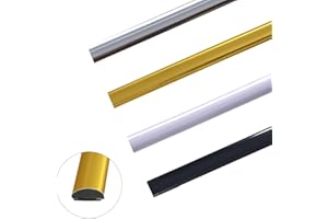 YCBTREE Samoprzylepne listwy ozdobne, elastyczna listwa ozdobna, samoprzylepna listwa chromowana, do ściany, sufitu, podłogi, szafy, płytek, krawędzi (biała, w kształcie litery D, 8 mm x 6 m)