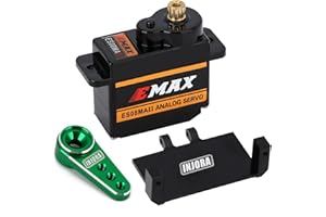 INJORA RC Servo Motor Dirección con Servo Soporte de Montaje y Servo Brazo para Axial SCX24 AX24 RC Coche Barco Modelo Piezas Actualización?Verde?