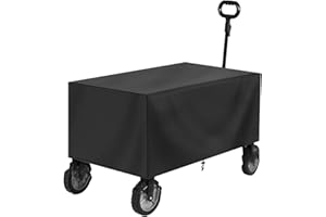 STARKVISTA Heavy Duty Waterproof Folding Wagon Cover, Garden Trolley for Festival Cover, Oxford Cloth Folding Garden Trolley Rain Protector, Wagon Waterproof Protector for Outdoor Use, 97x61x56cm (Black)