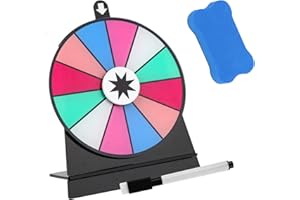 LgowithU Glücksrad Zum Drehen, 15cm Glücksrad, Glücksrad Zum Selbstgestalten, Gluecksrad Gluecksrad, Drehendes Preisrad, 12 Slots, für Lotteriespiele, Wortspiele, Messen, Karneval Party Hausparty