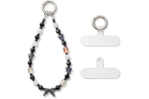 AOKSUNOVA Handykette Universal Handschlaufe Handy Perlen Handykette Kurz Handgelenk Handyanhänger Mit Schmetterlinge