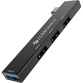 ZEBRONICS TA210U, 4 in 1 Type-C to USB Hub, USB 3.0, 4 USB Ports, Speeds | Laptops, Black