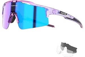 KAPVOE Fotocromáticas Gafas de Ciclismo Protección UV400 Transparente Gafas de Sol Deportivas Mujeres Hombres K75