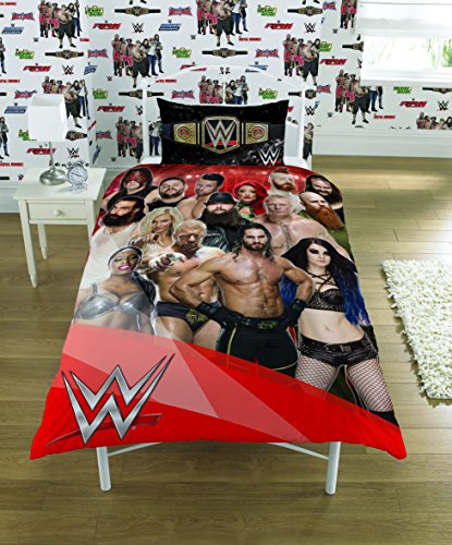 WWE 2K17 Vorderseite Vs Absatz Einzeln/Doppelbett Bettwäsche Bettbezug Set – Reversible Panel Designs – Blau, Single Duvet Cover - 2