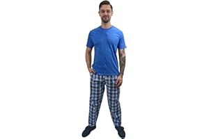 KRUXADER Mens Pyjamas Set | 100% Cotton PJs | With Pants & Long Sleeve Top With Dragon Pattern | Elastic Waistband and Drawstring