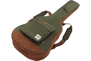 Ibanez IGB541-MGN PowerPad Designer Electric Guitar Gig Bag – Padded Soft Case with 15mm Protection | Neck Support Strap | 4 Accessory Pockets & Backpack Straps- Moss Green