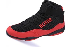WJFGGXHK Wrestling Trainer Shoe, Lightweight Boxers Trainers Fitness Boots Non-Slip Bodybuilding Shoes for Women Men