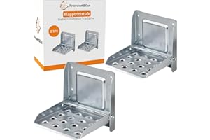 ‎PREISWERT & GUT Preiswert&Gut 2 x Fußrasten Trittstufen bis 150kg – Klappleiter Trittstufe Aufklappsperre Rutschhemend 175x150mm Trittbretter Wohnmobil