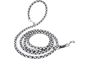 TAVADA Hundeleine mit reflektierenden Streifen - Führleine für Hunde - Nylon Doppelleine mit 2 Karabiner - 2,5m verstellbar für kleine mittelgroße Hunde