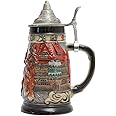 HAUCOZE HomeBerry Beer Stein German Beer Stein With Lid Bierkrug Bier Stein Mug Krug Ceramic Beer Stein Steins 0.8L
