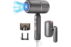 Unipampa Haartrockner Ionen, Haarfön Föhn, Ionen Föhn klappbar, Schnelltrocknen Hair Dryer, Salon Haarfön, Schnelles Trocknen, 3 Heiz- und 2 Geschwindigkeitsstufen, Fön 2000W Trockenleistung (Grau)