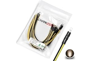 [Cavo UL] Chanzon 20 pezzi Pre Cablati 3mm luci a diodi LED bianco caldo (lente trasparente rotonda e trasparente DC 12V) con resistenza da 560 ohm 1/4W e indicatore di Cavo da 24AWG
