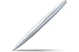 Cross ATX Pure 885-2 Długopis kulkowy do wielokrotnego napełniania, metalowy chrom z chromowanymi spotkaniami, średni punkt, zawiera pudełko prezentowe premium i czarny wkład kulkowy, 1 opakowanie,