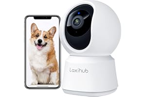 LAXIHUB 2K/3MP Camara Vigilancia WiFi Interior, PTZ 355° Cámara en Casa para Mascotas, 2.4GHz Camaras Vigilancia Domicilio Wi