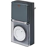 Brennenstuhl Zeitschaltuhr MZ 44, mechanische Timer-Steckdose (Tages-Zeitschaltuhr, IP44 geschützt, mit erhöhtem Berührungssc