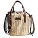 Produktbild OuYee Damen Korbtasche,300x260mm Strandtasche Korbtasche Handtasche,Damen Stroh Schultertasche Webart Umhängetasche Beach-Handtasche Outdoor Strand Geflochten Gewebt Strandtasche