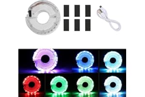 NOENNULL Wheel Hub Lighting, Rechargeable LED Bicycle Wheel Light for Bicycle Wheels and Tyre Spoke 7 Colours, 15 Modes, LED Bicycle Lighting, Colourful Spoke Lighting for