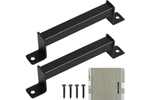 BATENGKEJI 2 Pcs Tirador Puerta Corredera, Tiradores de Puerta de Granero, Tirador Puerta Exterior Interiores, Tiradores Puertas Negro, Manillas Puertas para Puerta de Armario Garaje de Madera