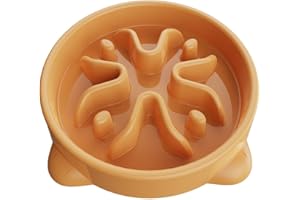 TOKAYIFE Slow Feeder Dog Bowl Small, 16cm Dog Food Bowl Dog Anti-Choking Bloat Stop Puzzle Healthy Eating Bowl(Small, Orange)