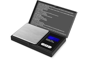 Flexzion Jewelry Scale Digital Pocket Scale 100g with 0.01g Precision, Portable Weighing Platform, Mini Scale for Gold, Silver, Coins, Gems, Pills, Herbs, and Ingredients