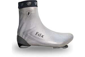 FDX Reflective Cycling Overshoes, Waterproof Bike Shoe Covers, Windproof Lightweight All Season Gaiters for Men and Women - Road Biking, MTB, Hi Viz Accessories