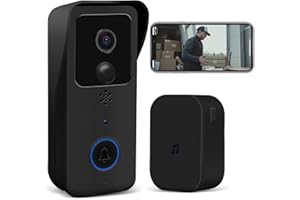 JeaTone Videocitofono wifi Video Campanello senza fili da Esterno,1080P Citofono Telecamera con Suoneria,Allarme casa senza fili,Rilevamento Umano PIR,Audio Bidirezionale,Batteria 4500mAh