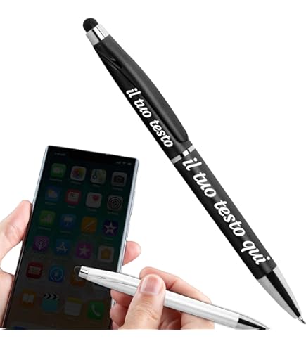 Penne Personalizzate Con Testo - Biro 2 In 1 Con Punta Capacitiva, Ideale Per Regali Aziendali, Lauree, Anniversari - Foto 7