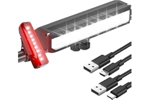 COYONCE Front and Rear Bike Lights Ultra-Bright 10000 Lumen Bicycle Light Set with 6 LEDs and Wide Beam for Safe Night Riding USB Rechargeable IPX4 Waterproof Suitable for Mountain and Road Cycling