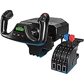 Logitech G Saitek Pro Flight Yoke Système De Manche Et Bloc, Commande des Gaz Incluses, 5 Axes, Gouvernail en Aciers Inoxydab