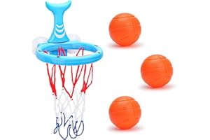 YYHCC Mini Basketballkorb fürs Zimmer,Basketballkorb Indoor Kinder,Mini Hoop,Badespielzeug Baby ab 3 Jahr,2 Saugnapf,3 Bälle (Blauer Hai)
