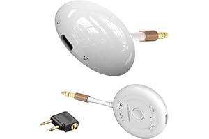 BLACKHORSE Transmisor de Audio Bluetooth 5.3 para Aviones, Adaptador Inalámbrico Compatible con 2 Air&Pods o Auriculares de Baja Latencia para Viajes en Avión, Gimnasio, TV, PC, con Toma AUX de 3.5mm